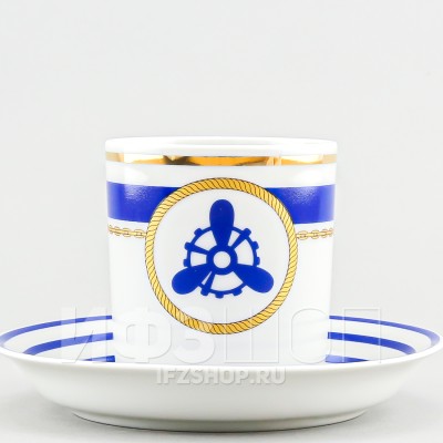 Чашка с блюдцем чайная ф. Гербовая рис. Кают-компания №4