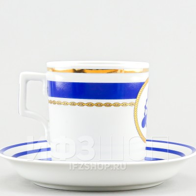 Чашка с блюдцем чайная ф. Гербовая рис. Кают-компания №4