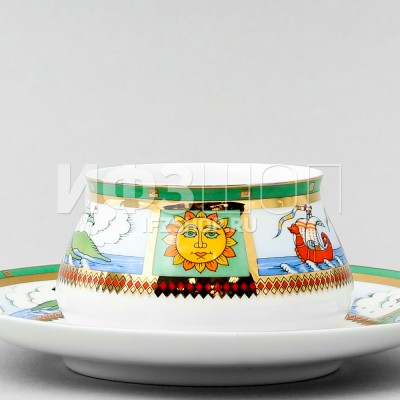 Чашка с блюдцем кофейная ф. Билибина рис. Остров Буян