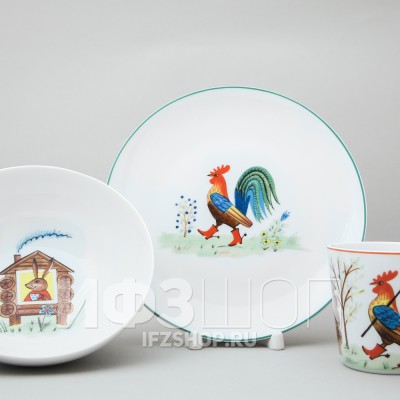 Детский набор рис. Сказка Петух, заяц и лиса, 3 предмета