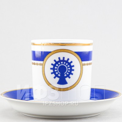 Чашка с блюдцем чайная ф. Гербовая рис. Кают-компания №5
