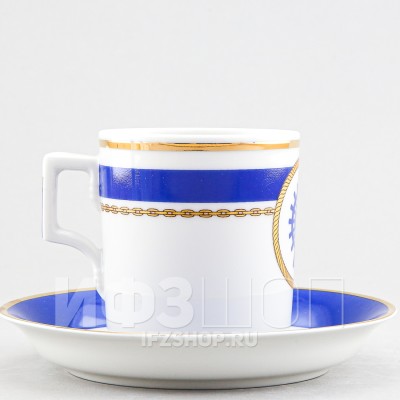 Чашка с блюдцем чайная ф. Гербовая рис. Кают-компания №5