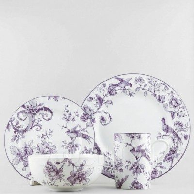 Сервиз столовый рис. Monplaisir Violet / Монплезир фиолетовый, 4 персоны 16 предметов