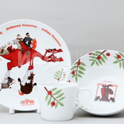 Детский набор рис. Три богатыря. Для девочки, 3 предмета