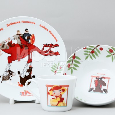 Детский набор рис. Три богатыря. Для девочки, 3 предмета