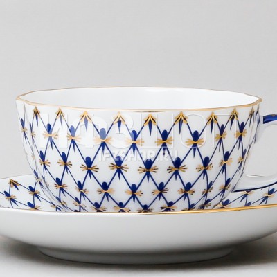 Чашка с блюдцем чайная ф. Тюльпан рис. Сетка-модерн