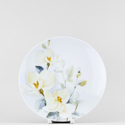 Тарелка плоская 24 см ф. Универсал рис. Белый шиповник