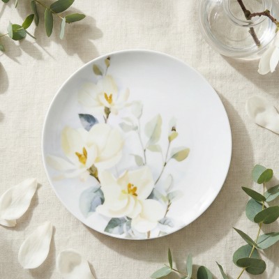 Тарелка плоская 24 см ф. Универсал рис. Белый шиповник