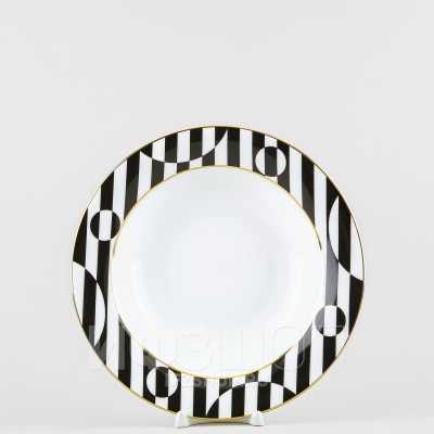 Тарелка глубокая 23 см ф. Стандартная-2 рис. Да и нет (черный)