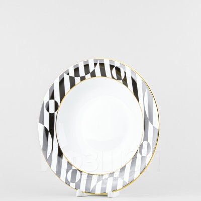 Тарелка глубокая 23 см ф. Стандартная-2 рис. Да и нет (черный)