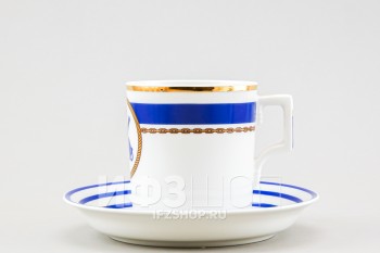 Чашка с блюдцем чайная ф. Гербовая рис. Кают-компания №6