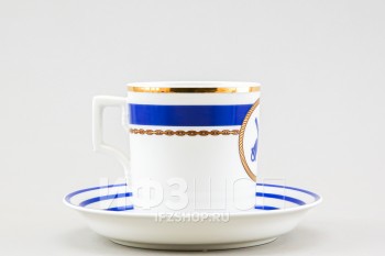 Чашка с блюдцем чайная ф. Гербовая рис. Кают-компания №6