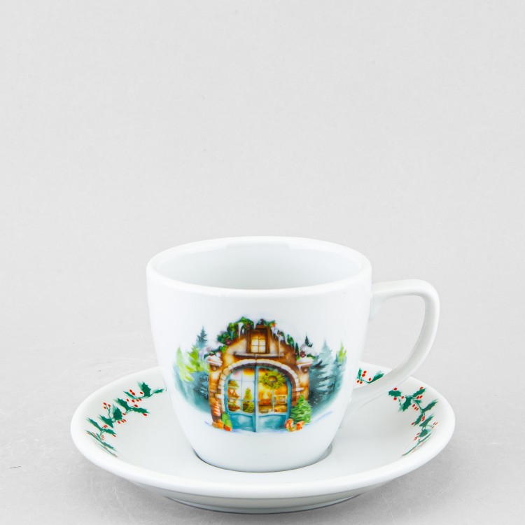Чашка с блюдцем чайная ф. Универсал рис. Первый снег в Москве