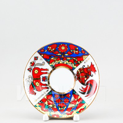 Блюдце для чайной чашки ф. Эллипс рис. Народные узоры