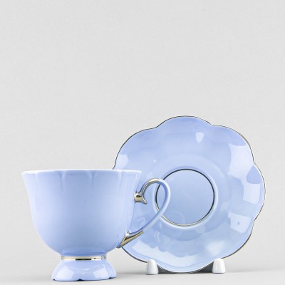 Чашка с блюдцем чайная ф. Бутон рис. Классик голубой