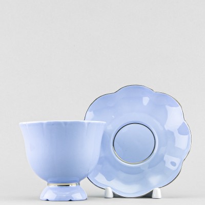 Чашка с блюдцем чайная ф. Бутон рис. Классик голубой
