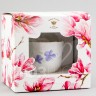 Чашка с блюдцем кофейная ф. Ландыш рис. Сиреневые цветы в подарочной упаковке (Цветы)