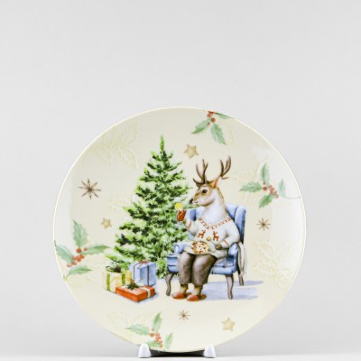 Тарелка плоская 24 см ф. Универсал рис. Рождественский вечер