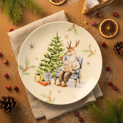 Тарелка плоская 24 см ф. Универсал рис. Рождественский вечер