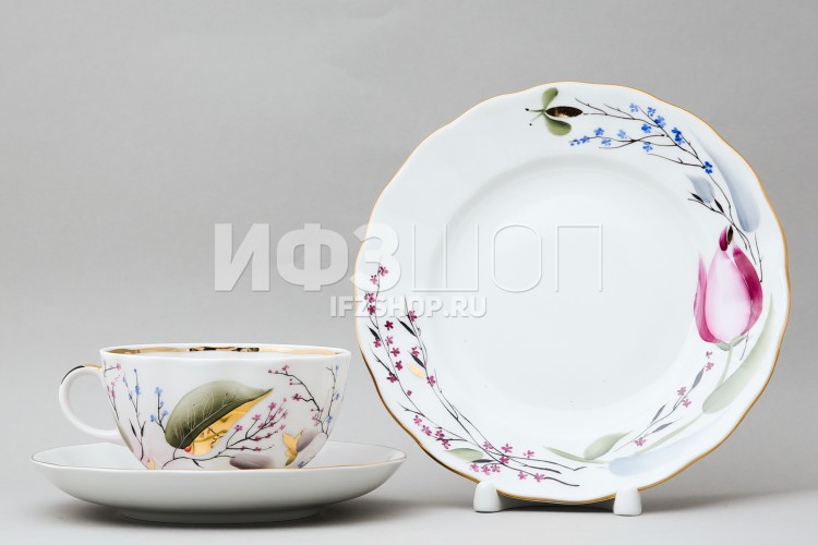 Комплект чайный ф. Тюльпан рис. Розовые тюльпаны в Москве