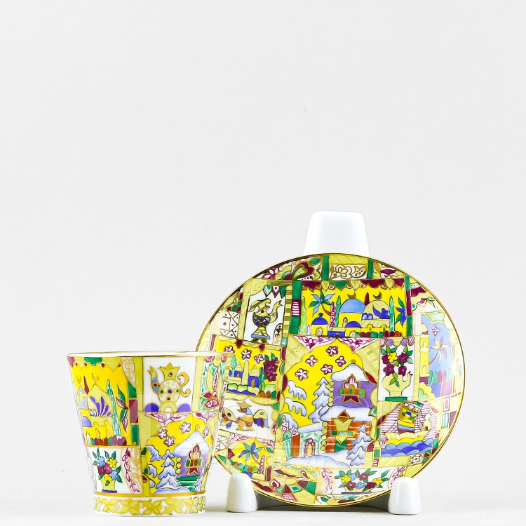 Чашка с блюдцем кофейная ф. Черный кофе рис. Сказка в Москве