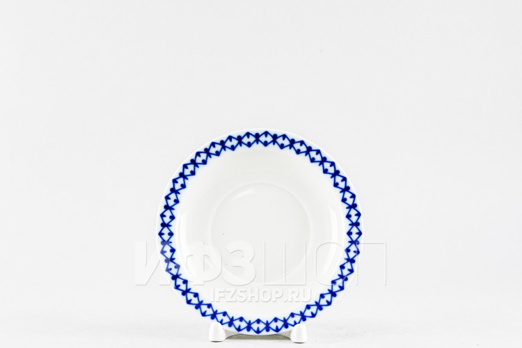 Блюдце для бульонной чашки ф. Молодежная рис. Кобальтовая сетка (без золота) 