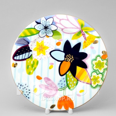 Тарелка плоская 25 см ф. Стандартная рис. Букет для Веры