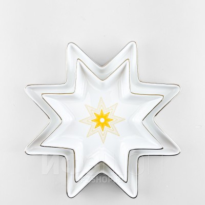 Комплект из двух тарелок ф. Звезда рис. Азур золотой