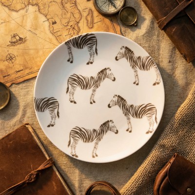 Тарелка плоская 24 см ф. Универсал рис. Сафари. Зебра