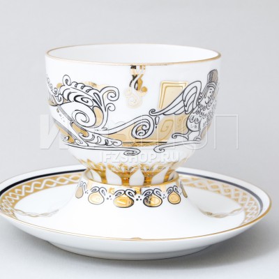 Чашка с блюдцем чайная ф. Анданте рис. Русский модерн