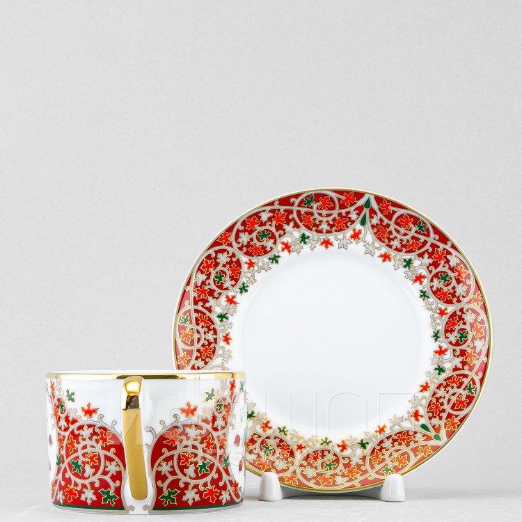 Чашка с блюдцем чайная ф. Соло рис. Клюква заповедная в Москве