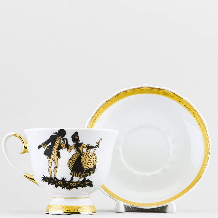 Чашка с блюдцем чайная ф. Бутон рис. Сладкая парочка 