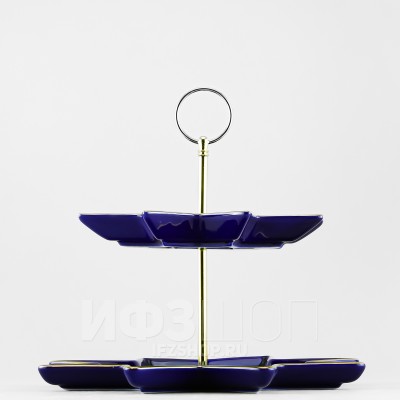 Этажерка 2-х ярусная ф. Звезда рис. Индиго