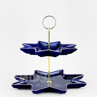 Этажерка 2-х ярусная ф. Звезда рис. Индиго