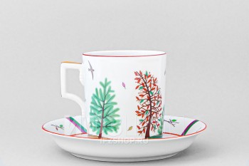 Чашка с блюдцем чайная ф. Гербовая рис. Осень
