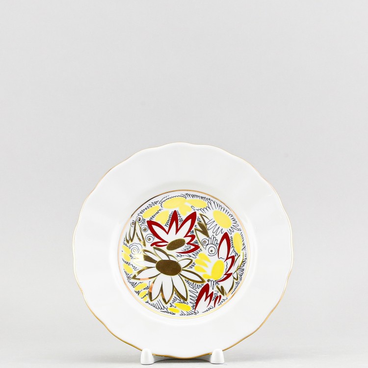 Тарелка плоская 18 см ф. Тюльпан рис. Золотые ромашки 
