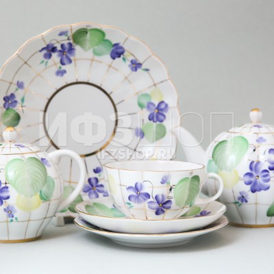 Сервиз чайный ф. Тюльпан рис. Лесная фиалка, 21 предмет