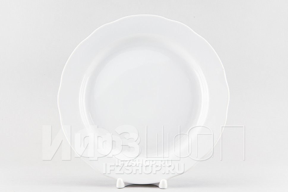 Набор из 6 тарелок плоских 24 см ф. Вырезной край рис. Белый