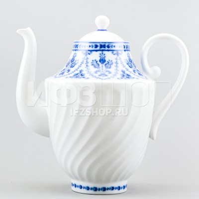 Кофейник ф. Витая рис. Кобальтовый фриз (без золота)