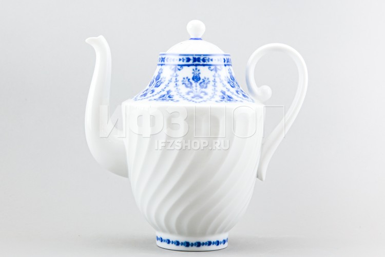 Кофейник ф. Витая рис. Кобальтовый фриз (без золота) 