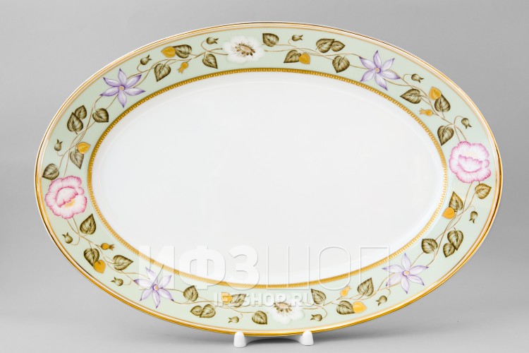 Блюдо овальное 40 х 29.5 см ф. Европейская рис. Нефритовый фон в Москве