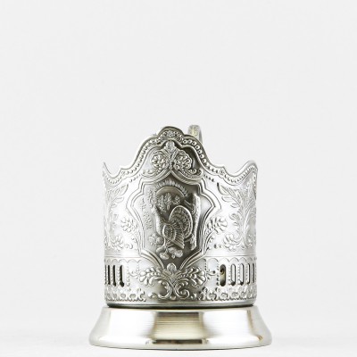 Подстаканник никелированный с чернью, Глухарь