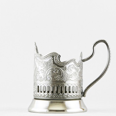 Подстаканник никелированный с чернью, Глухарь