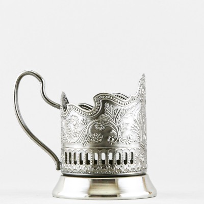 Подстаканник никелированный с чернью, Глухарь