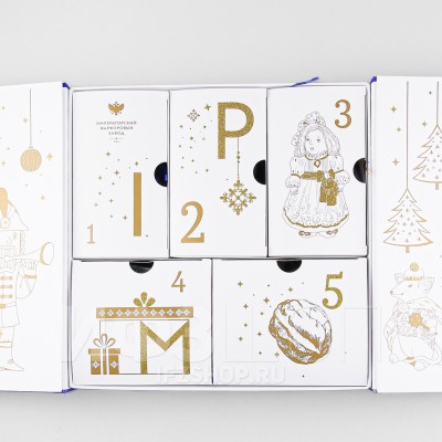 Набор елочных игрушек рис. Сказка Щелкунчик, 5 предметов в адвент календаре