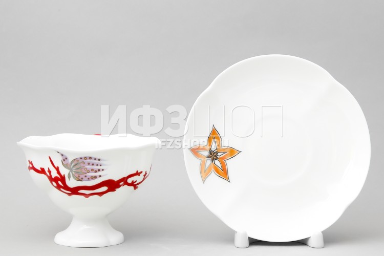 Чашка с блюдцем чайная ф. Наташа рис. Сокровища моря 