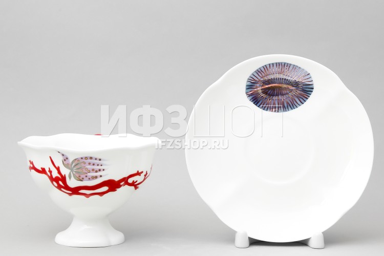 Чашка с блюдцем чайная ф. Наташа рис. Сокровища моря 