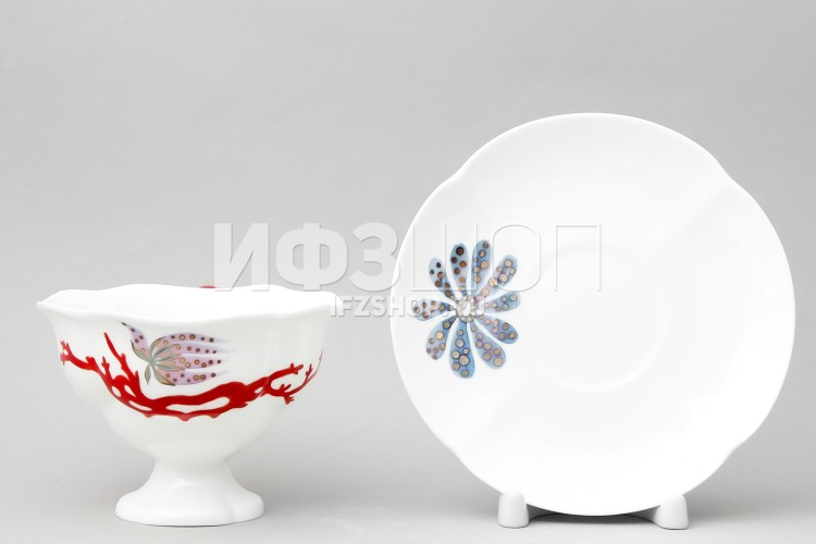 Чашка с блюдцем чайная ф. Наташа рис. Сокровища моря 