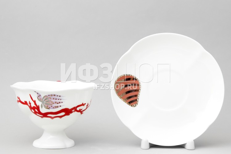 Чашка с блюдцем чайная ф. Наташа рис. Сокровища моря 