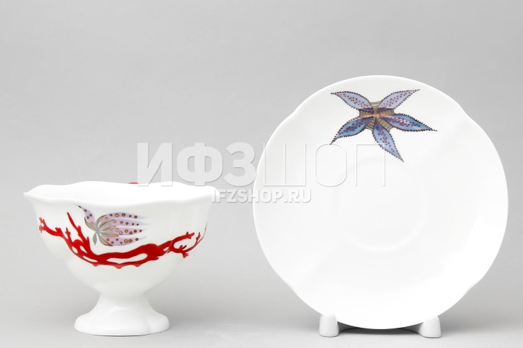 Чашка с блюдцем чайная ф. Наташа рис. Сокровища моря 